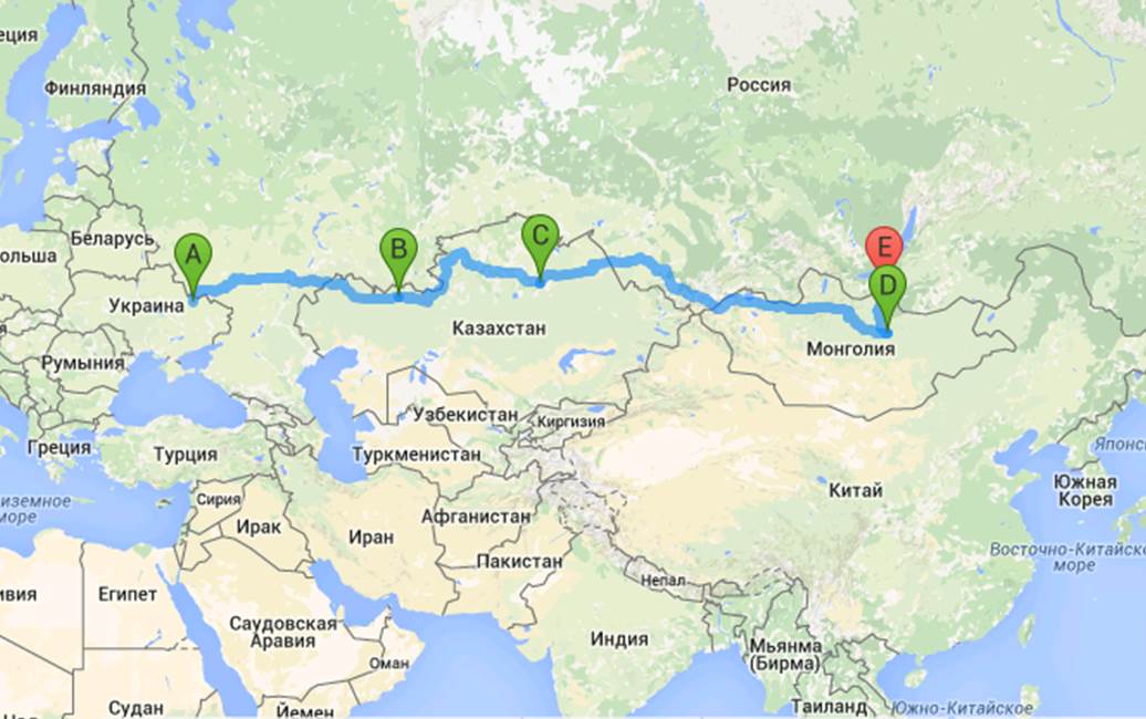 Маршрут путешествия Дениса пащенко и red Point на Байкал
