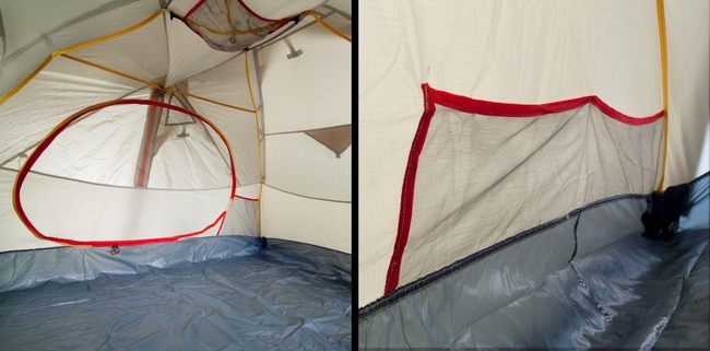 Red Point геометрия расположения  карманов на внутренней палатке